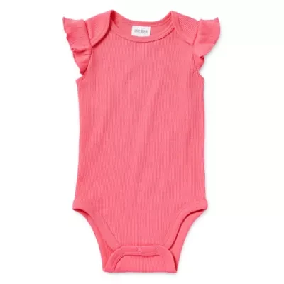 Okie Dokie Baby Girls Round Neck Short Sleeve Bodysuit