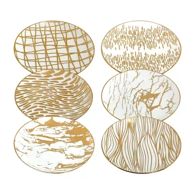 Certified International Matrix Gold 6-pc. Porcelain Appetizer Plate