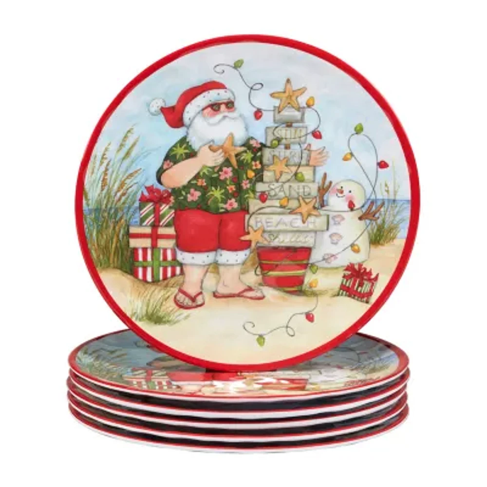 Certified International Santa'S Wish 6-pc. Melamine Dinner Plate