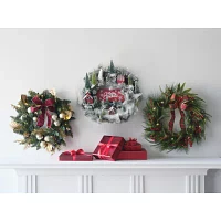 North Pole Trading Co. Village Indoor Christmas Wreath