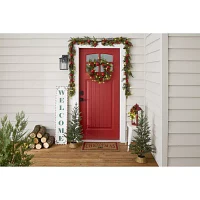 North Pole Trading Co. Pine Berry Led Indoor Christmas Garland