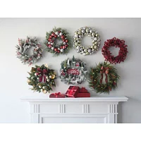 North Pole Trading Co. Oversized Jingle Bell Indoor Pre-Lit Christmas Wreath