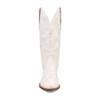 Dingo Womens Love Bug Leather Stacked Heel Cowboy Boots