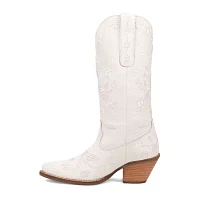 Dingo Womens Love Bug Leather Stacked Heel Cowboy Boots