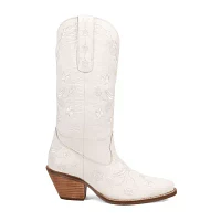 Dingo Womens Love Bug Leather Stacked Heel Cowboy Boots