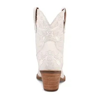 Dingo Womens Sweetheart Leatherie Stacked Heel Cowboy Boots
