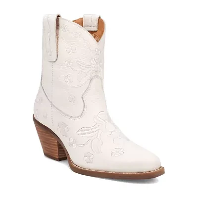 Dingo Womens Sweetheart Leatherie Stacked Heel Cowboy Boots