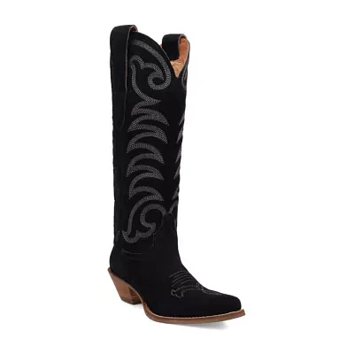 Dingo Womens Movin' On Leather Stacked Heel Cowboy Boots