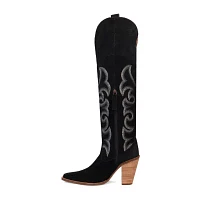 Dingo Womens Primadonna Suede Stacked Heel Cowboy Boots