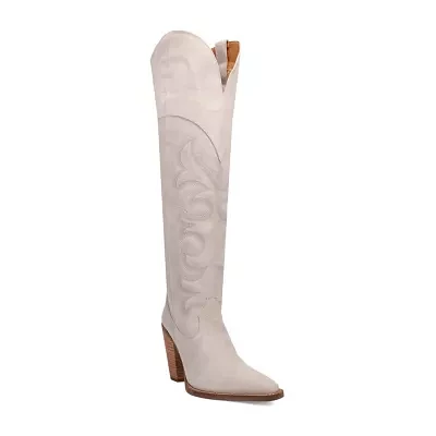 Dingo Womens Primadonna Suede Stacked Heel Cowboy Boots