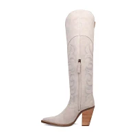 Dingo Womens Primadonna Suede Stacked Heel Cowboy Boots