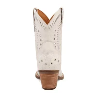 Dingo Womens Precious Leatherie Stacked Heel Cowboy Boots