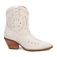 Dingo Womens Precious Leatherie Stacked Heel Cowboy Boots