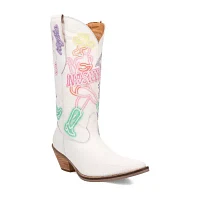 Dingo Womens Nashville Nights Leather Stacked Heel Cowboy Boots