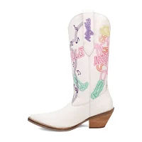 Dingo Womens Nashville Nights Leather Stacked Heel Cowboy Boots