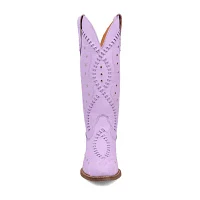 Dingo Womens Pretty 'N  Pink Leather Stacked Heel Cowboy Boots