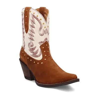 Dingo Womens Rodeo Queen Leather Stacked Heel Cowboy Boots
