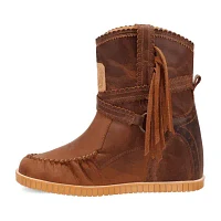 Dingo Womens Montauk Leather Wedge Heel Cowboy Boots