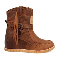 Dingo Womens Montauk Leather Wedge Heel Cowboy Boots