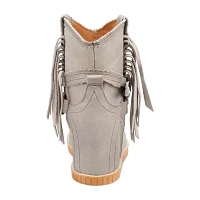 Dingo Womens Montauk Leather Wedge Heel Cowboy Boots