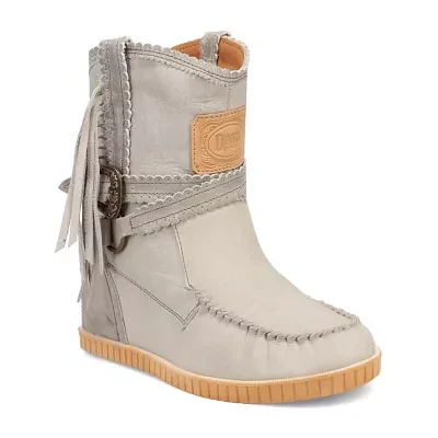 Dingo Womens Montauk Leather Wedge Heel Cowboy Boots
