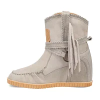 Dingo Womens Montauk Leather Wedge Heel Cowboy Boots