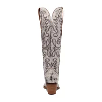 Dingo Womens Faded Love Leather Stacked Heel Cowboy Boots