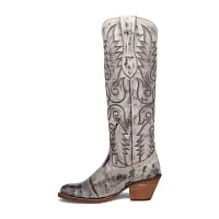 Dingo Womens Faded Love Leather Stacked Heel Cowboy Boots