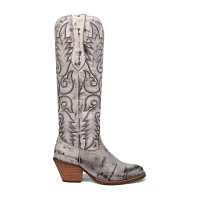 Dingo Womens Faded Love Leather Stacked Heel Cowboy Boots
