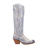 Dingo Womens Faded Love Leather Stacked Heel Cowboy Boots