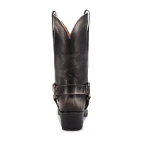 Dingo Womens Ride A Way Leather Stacked Heel Cowboy Boots