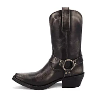 Dingo Womens Ride A Way Leather Stacked Heel Cowboy Boots