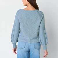 Frye and Co. Womens Crew Neck Long Sleeve Pullover Sweater