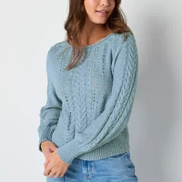 Frye and Co. Womens Crew Neck Long Sleeve Pullover Sweater