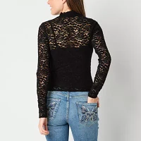 Arizona Lace Womens Juniors Long Sleeve T-Shirt
