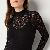 Arizona Lace Womens Juniors Long Sleeve T-Shirt