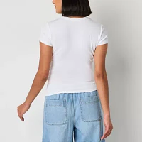 Arizona Womens Juniors Crew Neck Short Sleeve T-Shirt