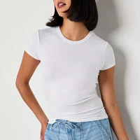Arizona Womens Juniors Crew Neck Short Sleeve T-Shirt