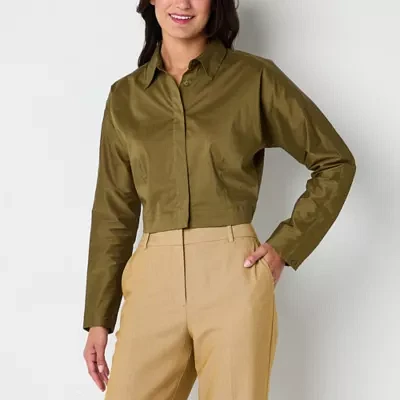 Worthington Womens Long Sleeve Blouse