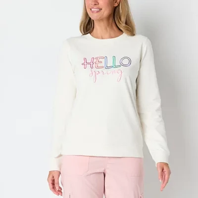 St. John's Bay Womens Long Sleeve Sweatshirt
