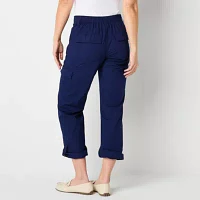 St. John's Bay Convertible Womens Mid Rise Stretch Fabric Straight Cargo Pant