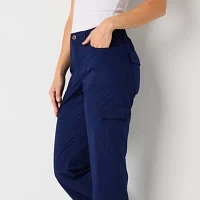 St. John's Bay Convertible Womens Mid Rise Stretch Fabric Straight Cargo Pant