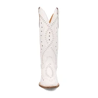 Dingo Womens Pretty 'N  Pink Leather Stacked Heel Cowboy Boots
