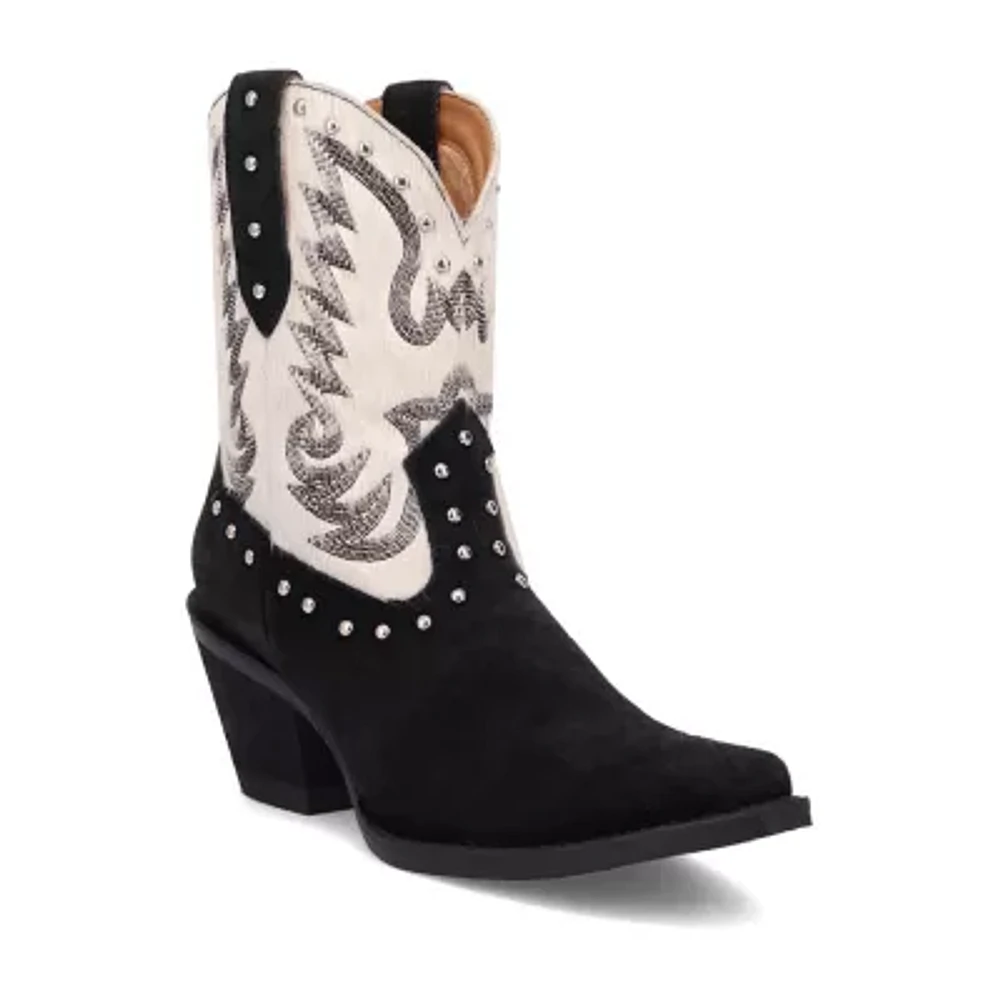 Dingo Womens Rodeo Queen Leather Stacked Heel Cowboy Boots