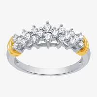 1/2 CT.T.W. Natural Diamond 10K Two-Tone Gold Pyramid Ring