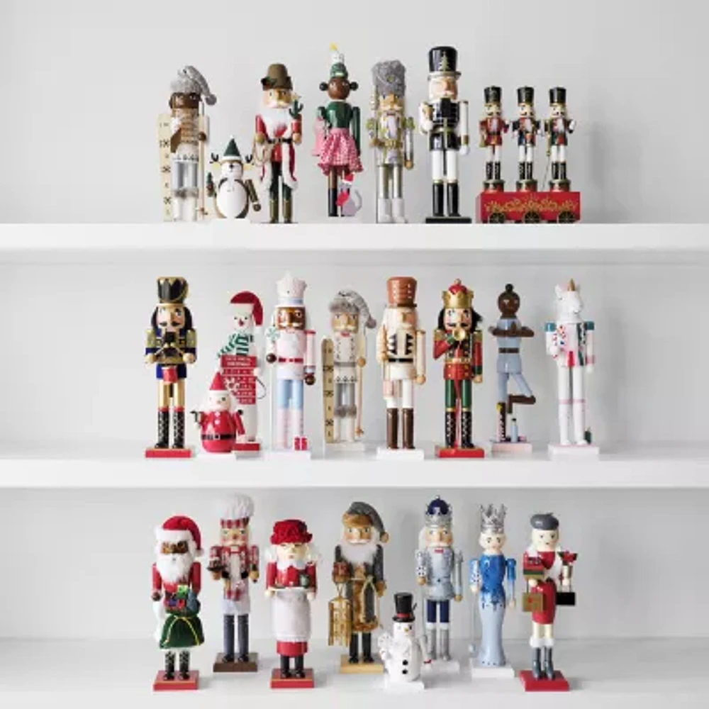 North Pole Trading Co. 14in Shopper Girl African American Christmas Nutcracker