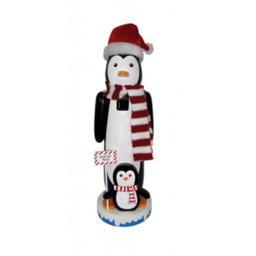 14" North Pole Penguins Nutcracker