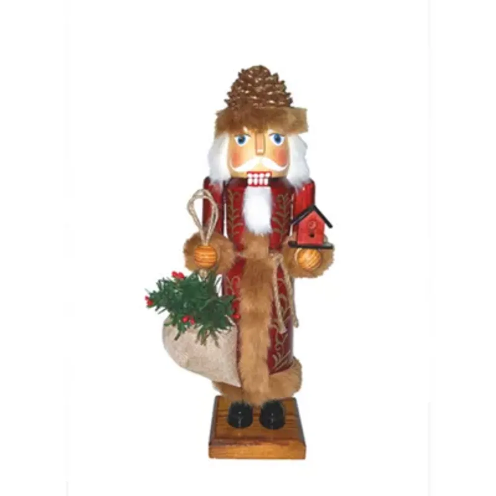 14" Pine Cone Santa Nutcracker