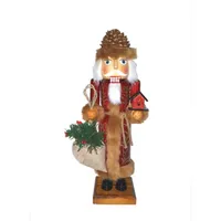 14" Pine Cone Santa Nutcracker