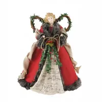 16" Red Homespun Angel Tree Topper